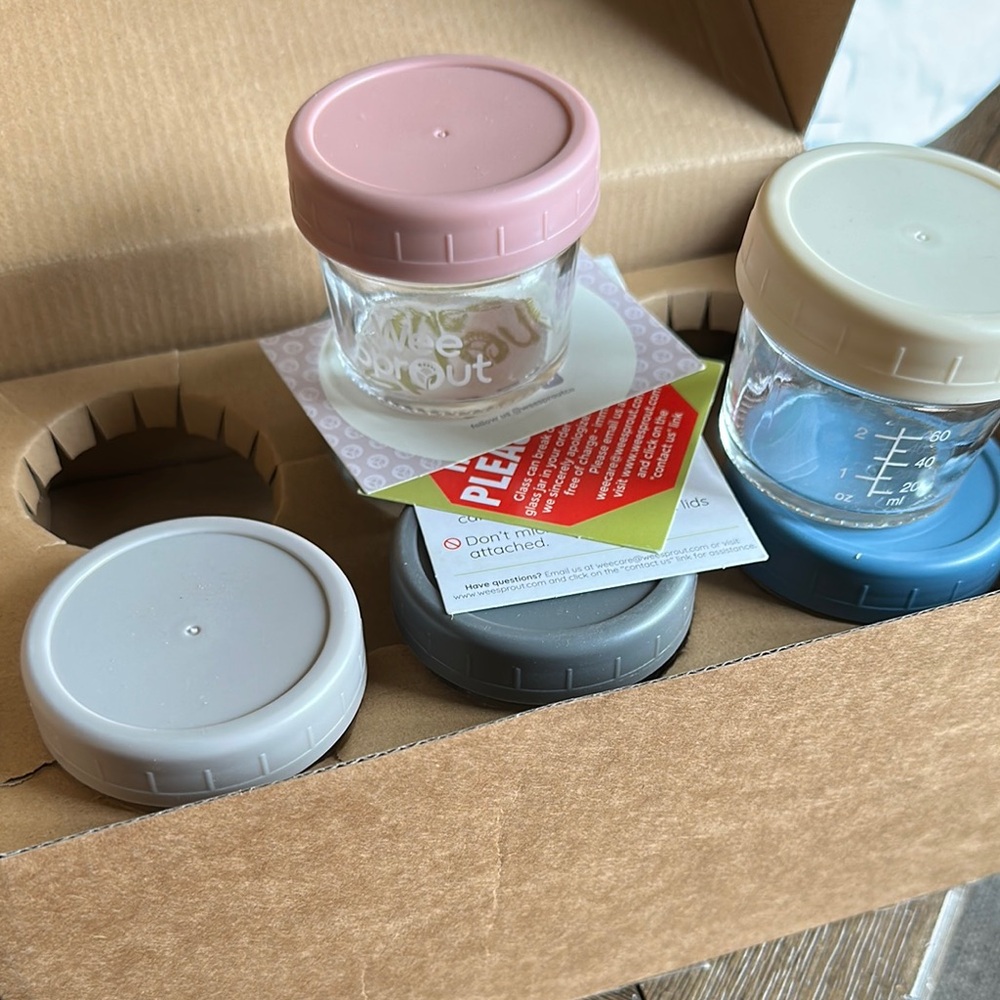 Glass Storage Jar Set with Multi-Colored Lids